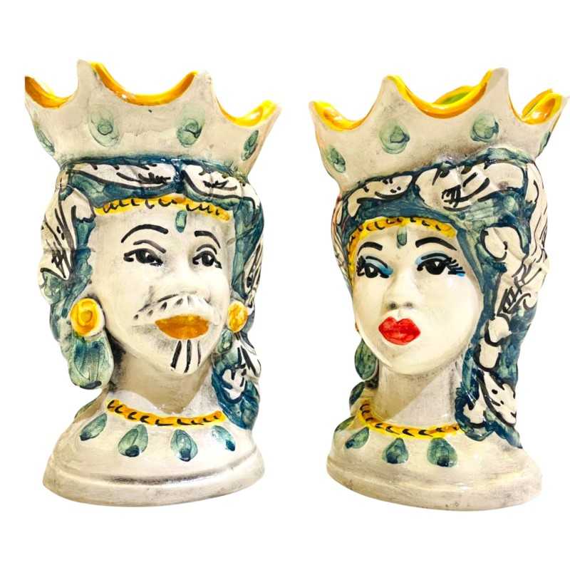 Pair of Heads of Moro Caltagirone ELISABETH H 15 cm approx - 