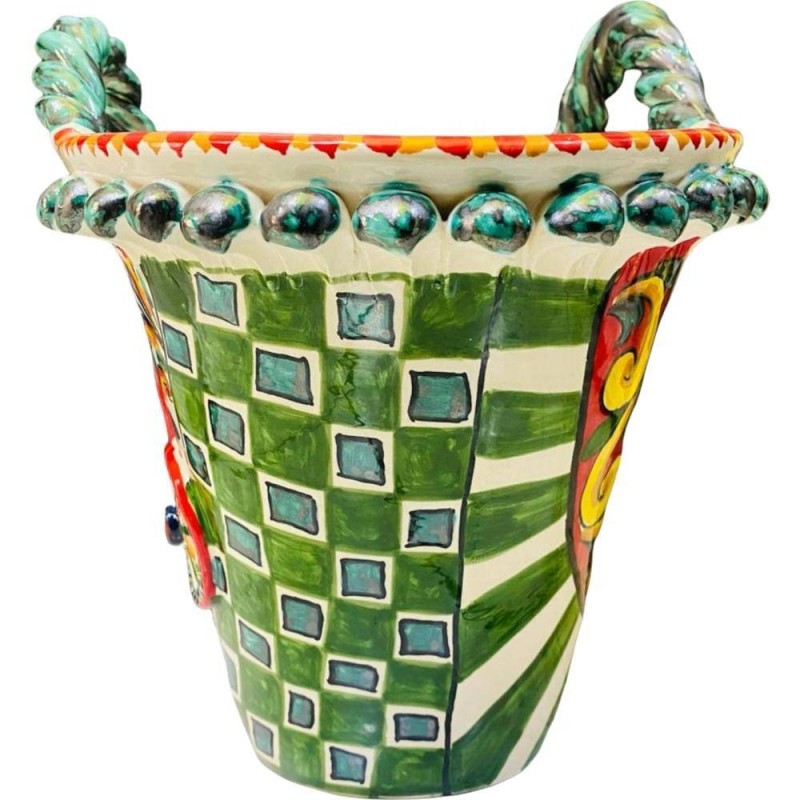 Kawia ceramiczna z Kaltagironu z kwietniem - pomiary cm L42xh33xp26 - 