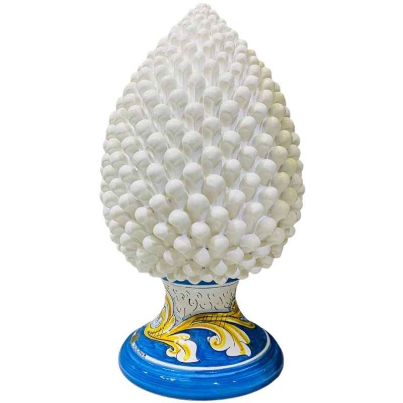 Pigna w doskonałej ceramicznej koloru Kaltagirone biała z ozdobioną podstawą – SB10745981 – wysokość około 45 cm - 
