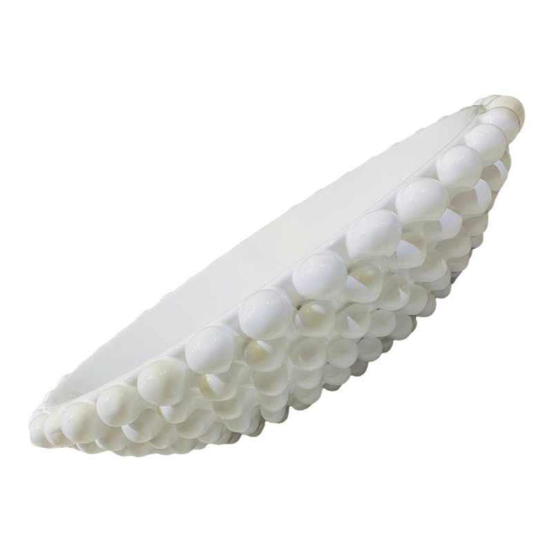 Centrotavola Pigna, fruitschaal in fijne keramiek van Caltagirone, kleur White. - 
