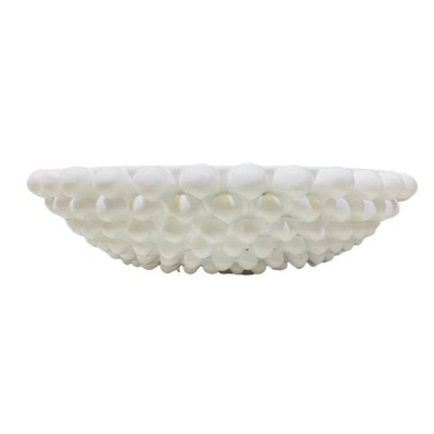 Pigna centrepiece, fruit bowl in fine Caltagirone ceramic, pure white color - Diameter 40 cm - 