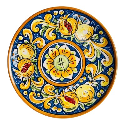 Zierteller aus Caltagirone-Keramik – Ø ca. 25 cm (1 Stück) mit Dekorationsmöglichkeiten - 
