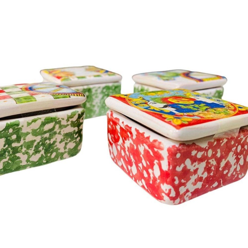 Ceramische doos beschikbaar in verschillende aangepaste Siciliaanse versieringen - cm 51 pc - 