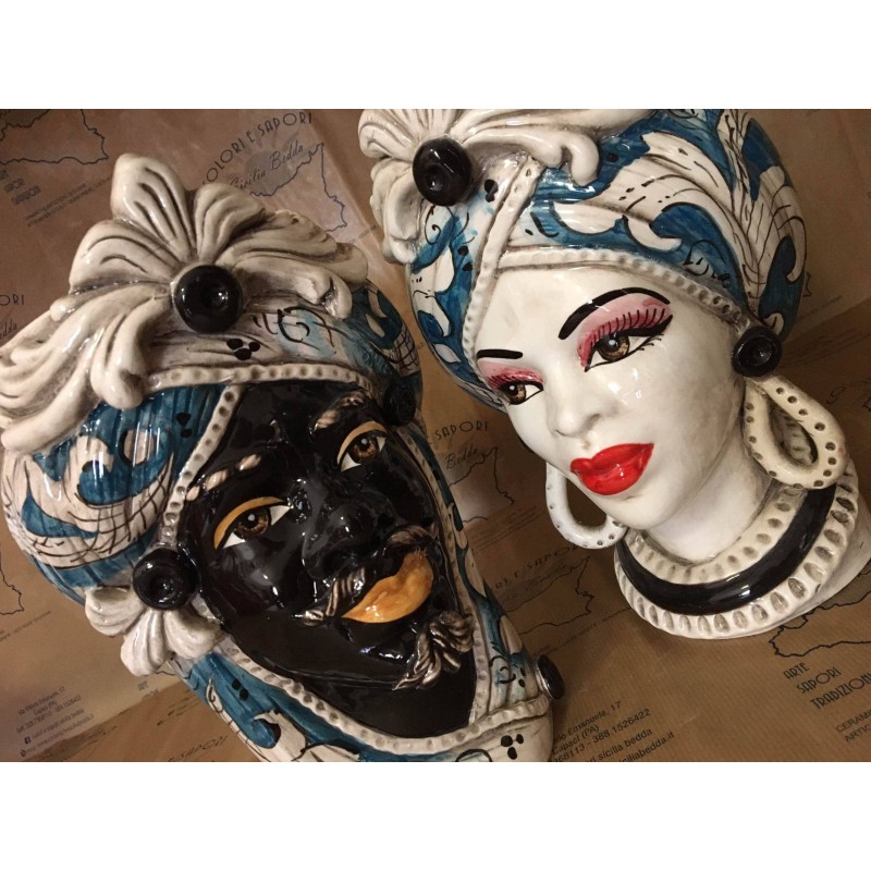 Cabeça de Moro Caltagirone altura cerca de 28cm - 