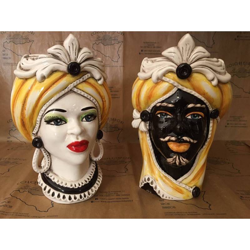 Sicilian Head Ceramic Caltagirone höjd cirka 28 cm - 