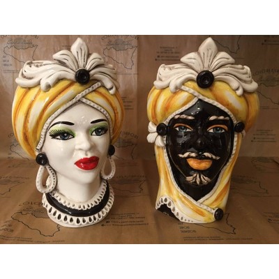 Sicilian Head Ceramic Caltagirone höjd cirka 28 cm - 