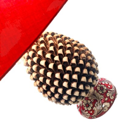 Lume Pigna Bianco antica e Rosso, ceramica di Caltagirone - Höjd ca. 55cm - 