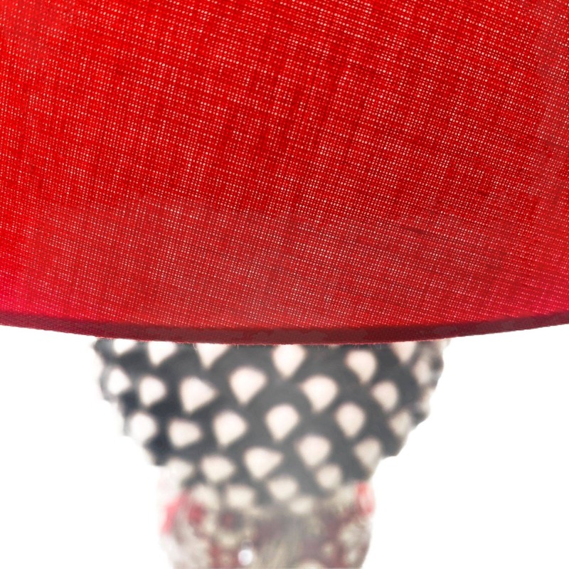 Lume Pigna Bianco antica e Rosso, ceramica di Caltagirone - Höjd ca. 55cm - 