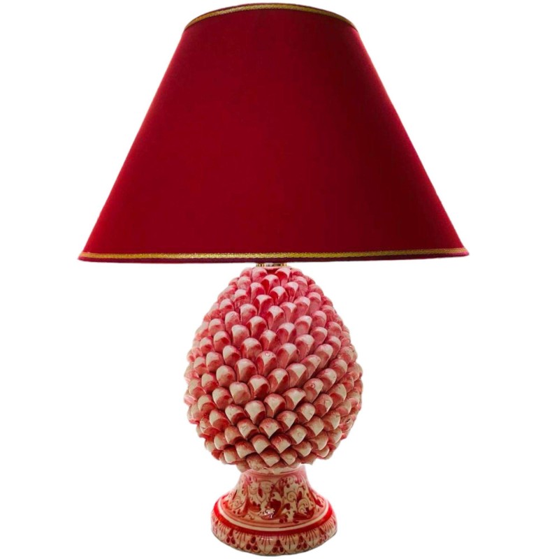Lume Pigna Bordò antik och dekorerad stam, keramik av Caltagirone - höjd ca 55 cm - 