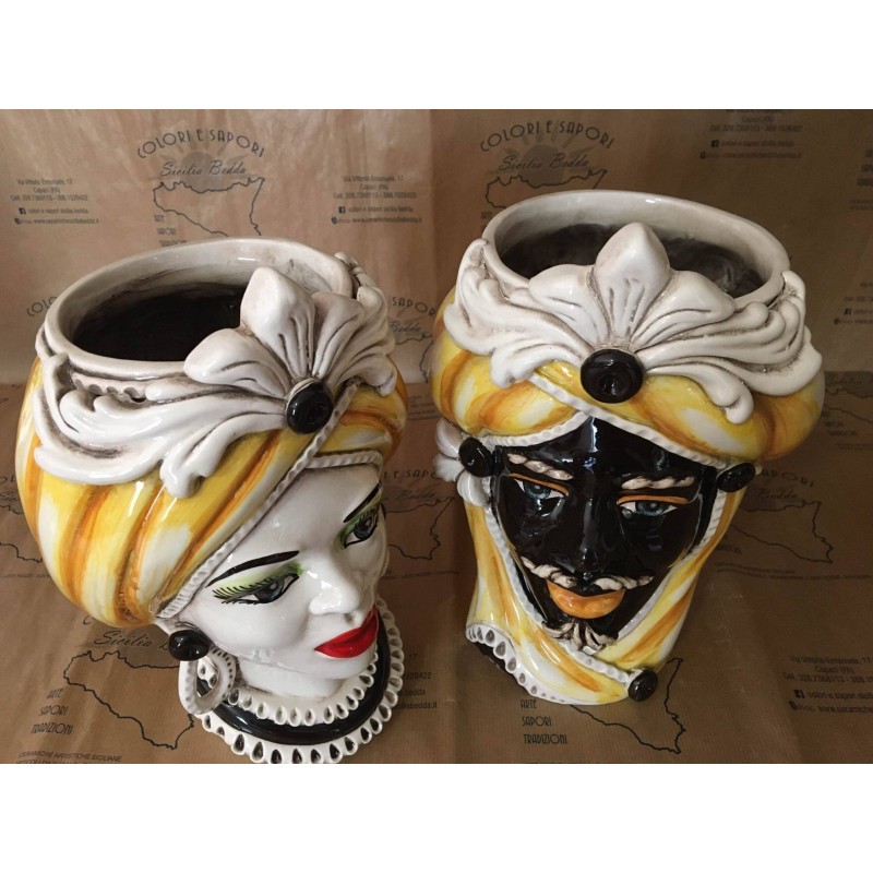 Sicilian Head Ceramic Caltagirone höjd cirka 28 cm - 