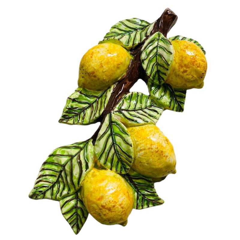 Bouquet de citrons en céramique fine de Caltagirone - h 40 x 20 cm environ. - 