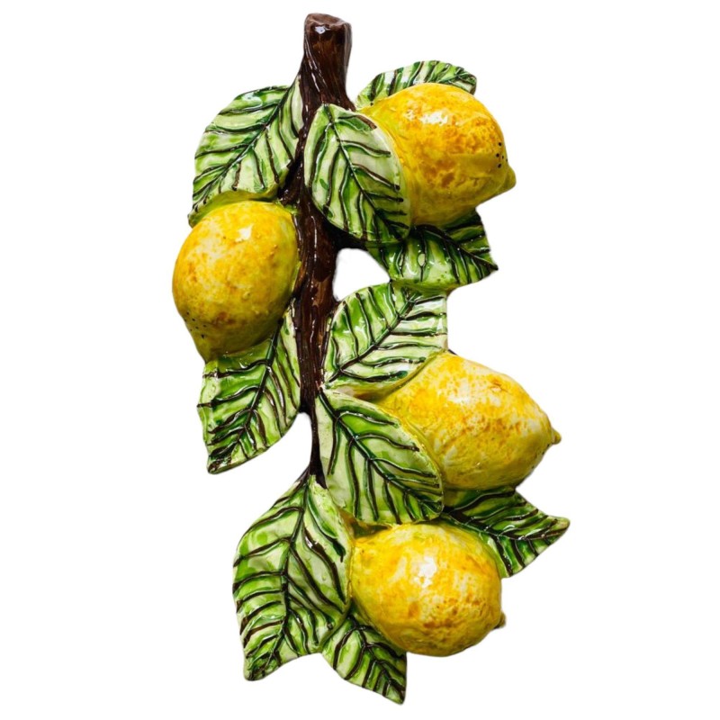 Cacho de Limões em preciosa cerâmica Caltagirone - Mede cerca de h 40x20 cm - 