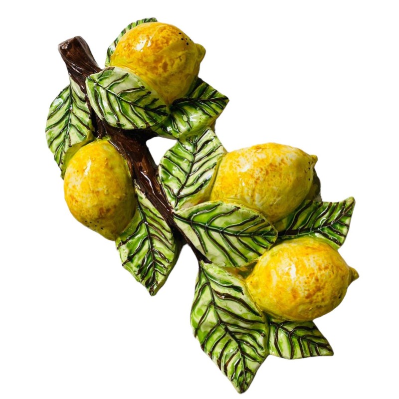 Grappolo di Limoni, ceramica Caltagirone - h 40 x 20 cm ca. - 