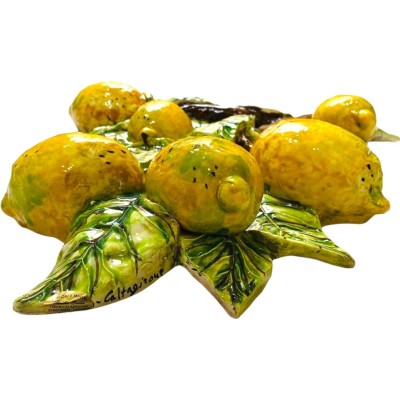 Grape van citroenen in fijne keramiek van Caltagirone - Large model, Measures over H 45x38 cm - 