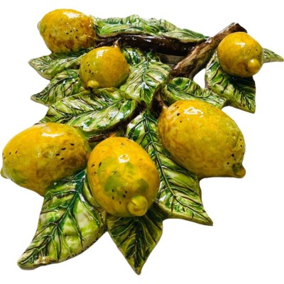 Grape of lemons in a fine ceramic of Caltagirone – wielki model, h 45x38 cm - 