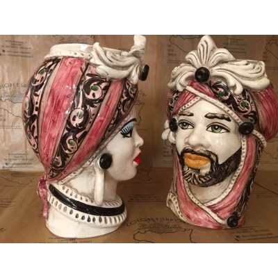 Cabeça de Moro Caltagirone altura cerca de 28cm - 