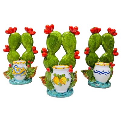 Komposition Pale di Ficodindia con giara - Höjd 20 cm - 
