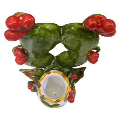 Composição Pás de figo da Índia com pote - altura 20 cm - 