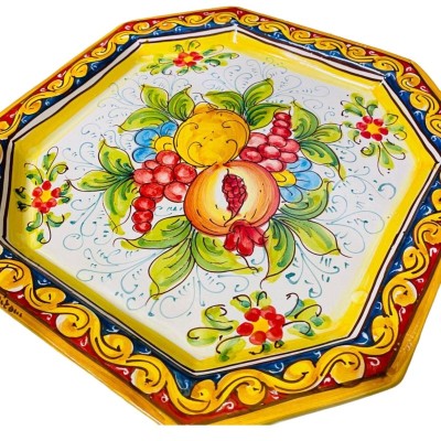 Coffee service dla 6 osób ceramicznych z Caltagirone dekoracja Fruit i baroque - 