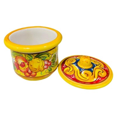 Coffee service dla 6 osób ceramicznych z Caltagirone dekoracja Fruit i baroque - 