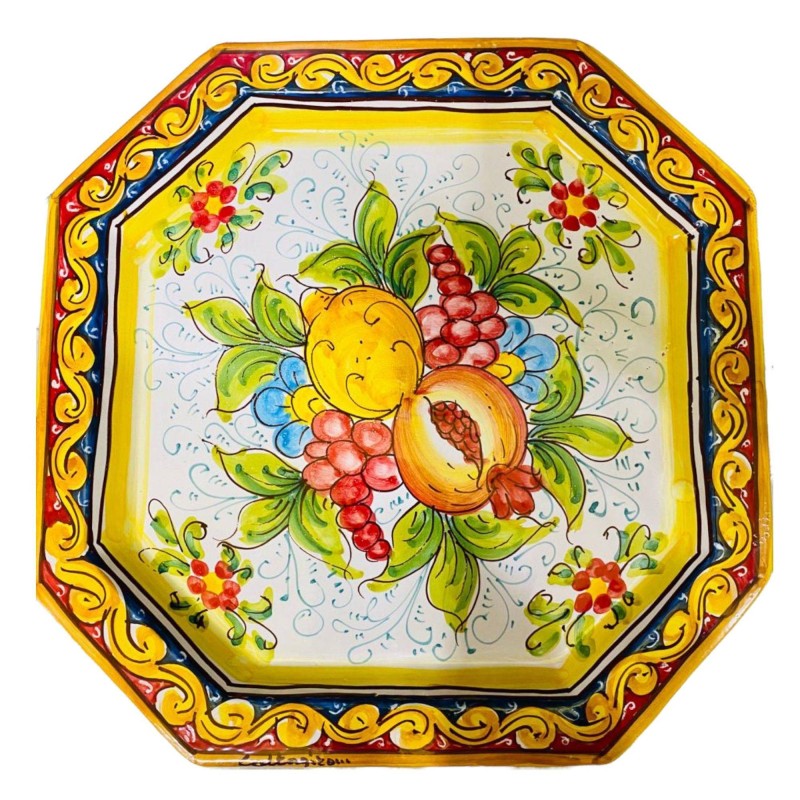 Coffee service dla 6 osób ceramicznych z Caltagirone dekoracja Fruit i baroque - 