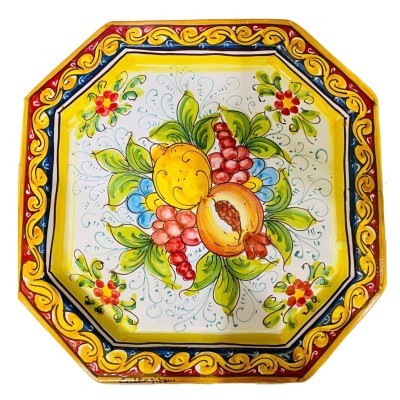 Coffee service dla 6 osób ceramicznych z Caltagirone dekoracja Fruit i baroque - 