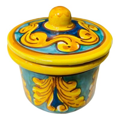 Kaffeservice för 6 keramiska människor av Caltagirone dekoration barock och geometrisk Ornate - 
