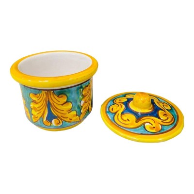 Koffie service voor 6 keramische mensen van Caltagirone decoratie Baroque en geometrische Ornate - 