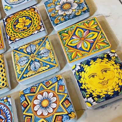 Sycylijski ceramiczny magnes ceramiczny z worek jute - 