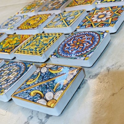 Sycylijski ceramiczny magnes ceramiczny z worek jute - 