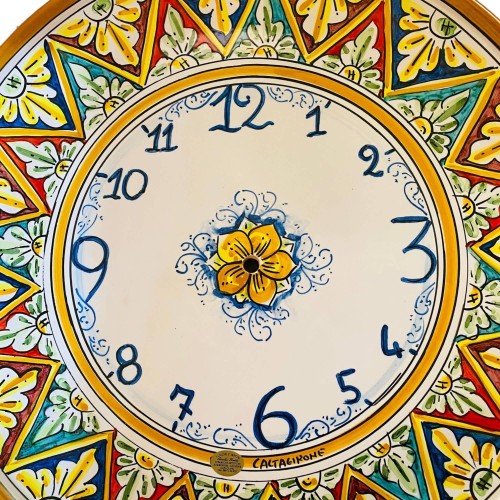 Horloge en céramique Caltagirone - Ø environ 45 cm Complet avec équipement - Décoration Palerme -  2