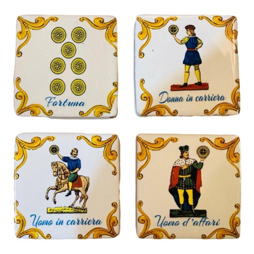 Imán de ladrillo en cerámica siciliana, colección DENARI, Medidas 5x5 cm (1ud) - 