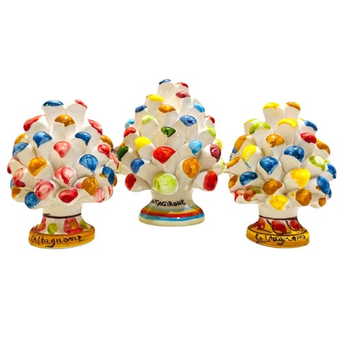 Pomme de pin sicilienne multicolore avec base décorée, céramique Caltagirone - avec 2 options de taille (1pc) -  2