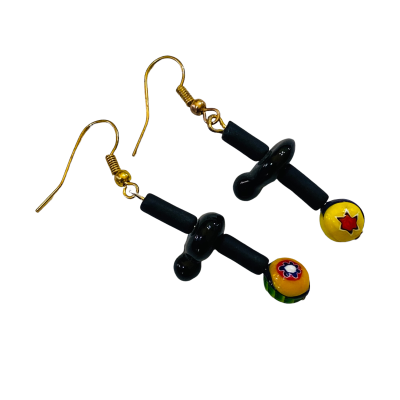 Orecchini Mod. 03 con murrine realizzati a mano - 