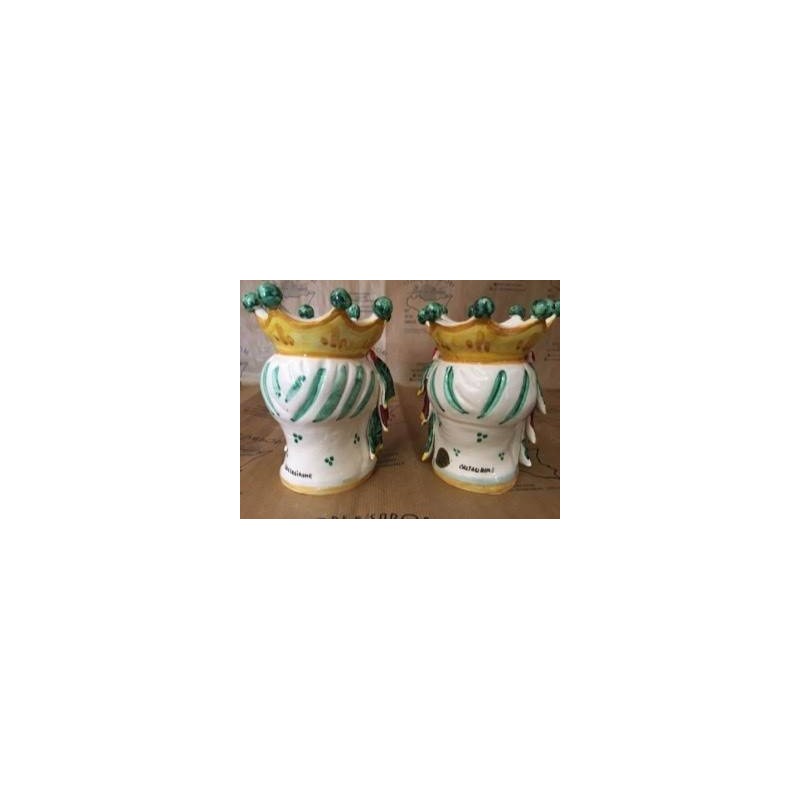 Paire de têtes Caltagirone Moro, hauteur 15 cm - 