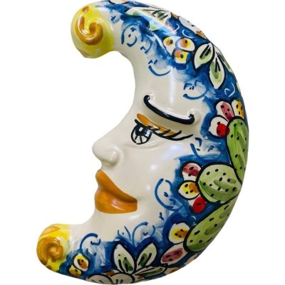 Księżyc w ceramice Caltagirone, wys. ok. 15 x 10 cm. (1 szt.) Losowy kolor i dekoracja - 