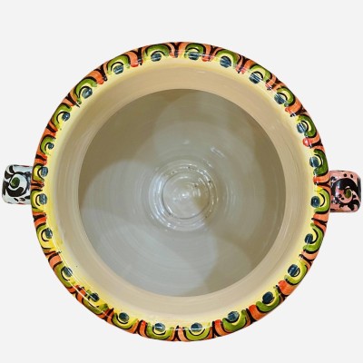 Bote de cerámica Caltagirone con asas decoración estilo siciliano - medidas h40x32 cm - 