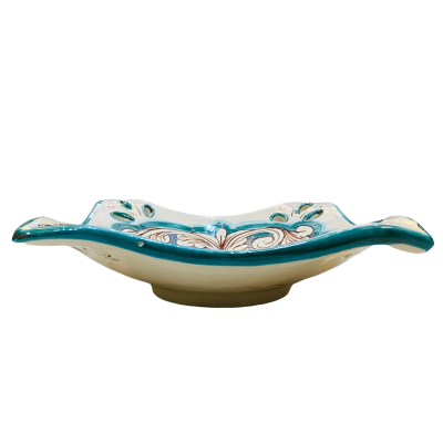 Svuota tasche punte traforate ceramica Caltagirone l 17 x 17 x h 5 cm ca. (1Unità) Con 6 opzioni decoro - 