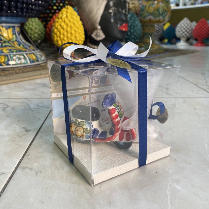 Komplettes Hochzeitsgeschenke-Paket mit Beutel mit 5 gezuckerten Mandeln und farbigen Satinbändern Ihrer Wahl (Geschenk 