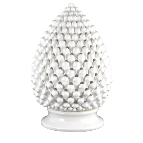 Perforowana lampa w kształcie szyszki sycylijskiej, wysokość około 40/45 cm, różne kolory, ręcznie robiona ceramika Calt 2