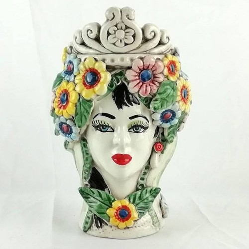 Sizilianische Moorköpfe (1 Stück) H ca. 20 cm Caltagirone-Keramikkollektion „Die 4 Jahreszeiten“. -  2