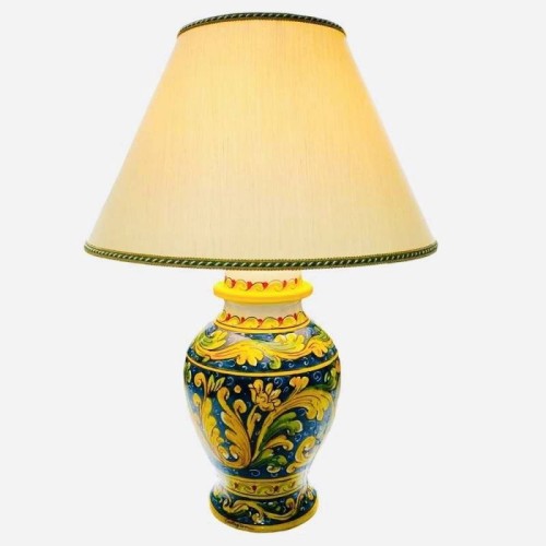 Ceramic light van Caltagirone Blauwe kobalt decoratie Baroque en Flowers - lengte ongeveer 65 cm - 