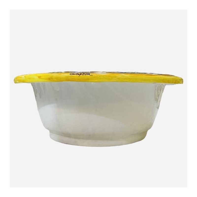 Ceramische gootsteen van Caltagirone geheel gemaakt en onderscheiden door hand, diameter 48 cm - 