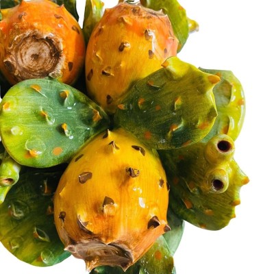 Arco con Pale e Ficodindia Siciliani, in ceramica decorato a mano - Misure circa cm 25x20x10 - 