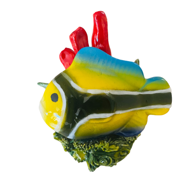 Marine scene with fish, assorted shapes and decorations - free standing or hanging - Measures approx. 13x11x6 cm - 