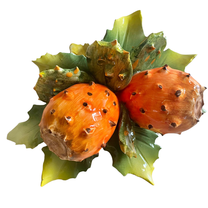 Composizione frutta fichi d’india da appendere o da appoggio cm 20x15 - profondità 10 cm artigianale 100% - 