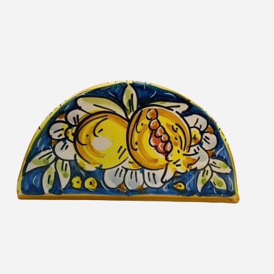 Porta guardanapos de cerâmica Caltagirone, l 14 cm x h 7,5 cm aprox. (1pc) com 4 opções de decoração - 