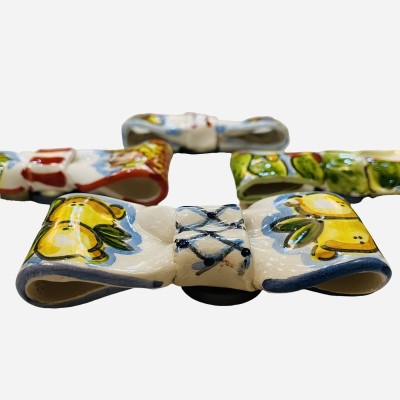 Magnet Papillon in Caltagirone ceramic hand-decorated Sicilian decoration - Measures 8 x 3.5 cm (1pc) - 