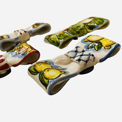 Magnet Papillon in Caltagirone ceramic hand-decorated Sicilian decoration - Measures 8 x 3.5 cm (1pc) - 