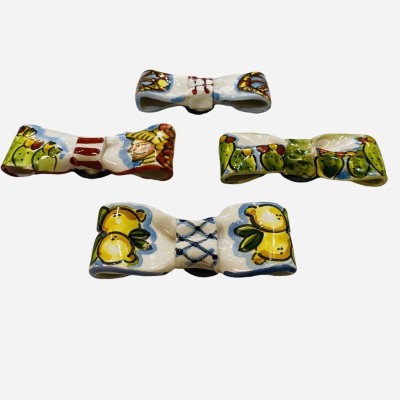 Magnet Papillon in Caltagirone ceramic hand-decorated Sicilian decoration - Measures 8 x 3.5 cm (1pc) - 